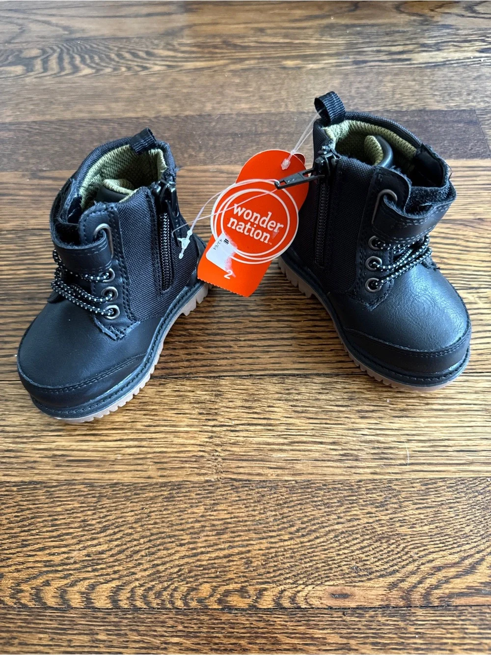 Wonder Nation Toddler Boots Size 2 - Black
